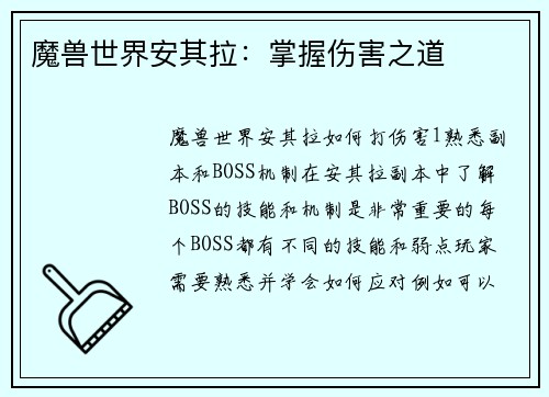 魔兽世界安其拉：掌握伤害之道